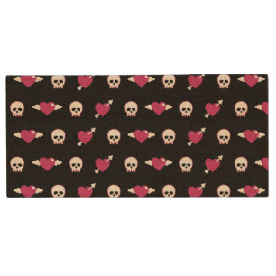 Skulls and hearts wood flash drive