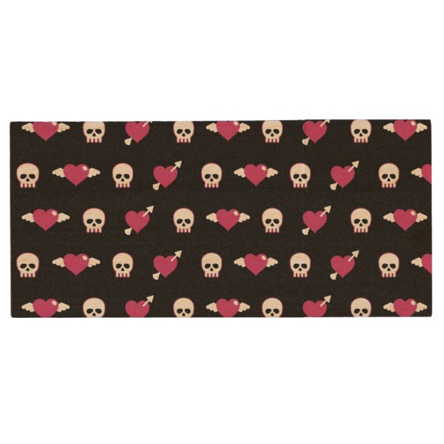 Skulls and hearts wood flash drive (Front)