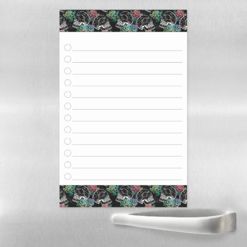 Skulls and Ombre Roses  Gothic Glam Checklist Magnetic Dry Erase Sheet