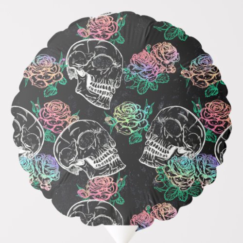 Skulls and Ombre Roses  Gothic Glam Pastel Grunge Balloon
