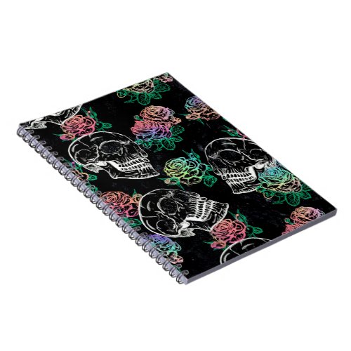 Skulls and Ombre Roses  Gothic Glam Pastel Grunge Notebook