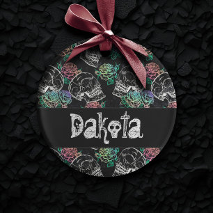 Skulls and Ombre Roses Gothic Glam Pastel Grunge Ornament