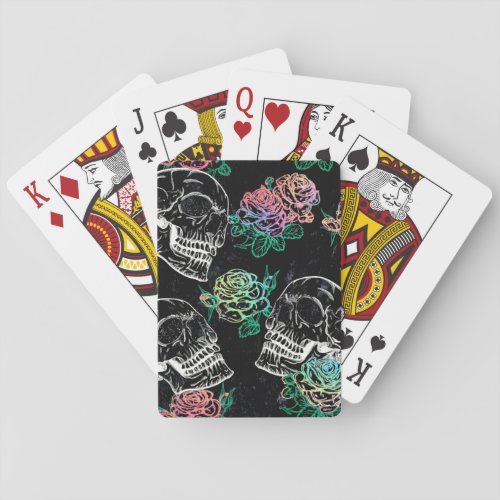 Skulls and Ombre Roses  Gothic Glam Pastel Grunge Poker Cards