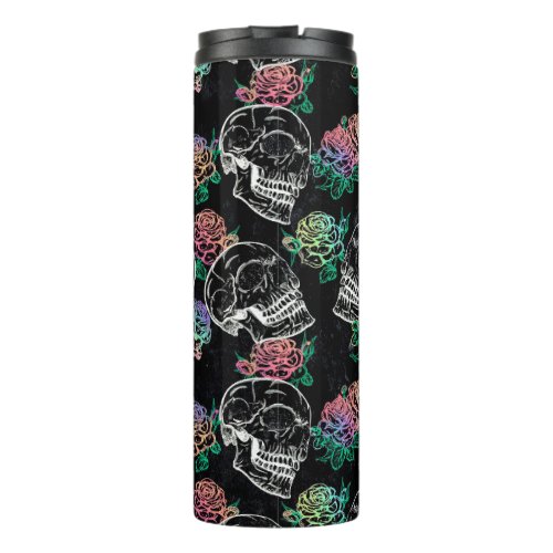 Skulls and Ombre Roses  Gothic Glam Pastel Grunge Thermal Tumbler