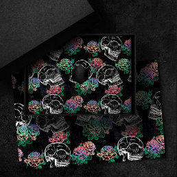 Skulls and Ombre Roses | Gothic Glam Pastel Grunge Tissue Paper