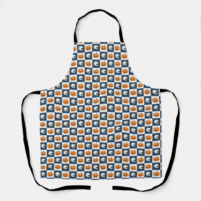 Skulls and Pumpkins Apron (Front)