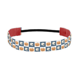 Skulls and Pumpkins Checks Athletic Headband