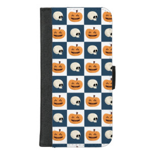Skulls and Pumpkins Checks iPhone 8/7 Plus Wallet Case