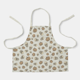 Skulls and Pumpkins Halloween Pattern Apron