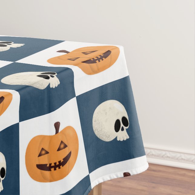 Skulls and Pumpkins Tablecloth (In Situ)