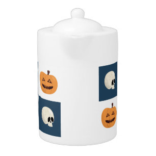 Skulls and Pumpkins Teapot