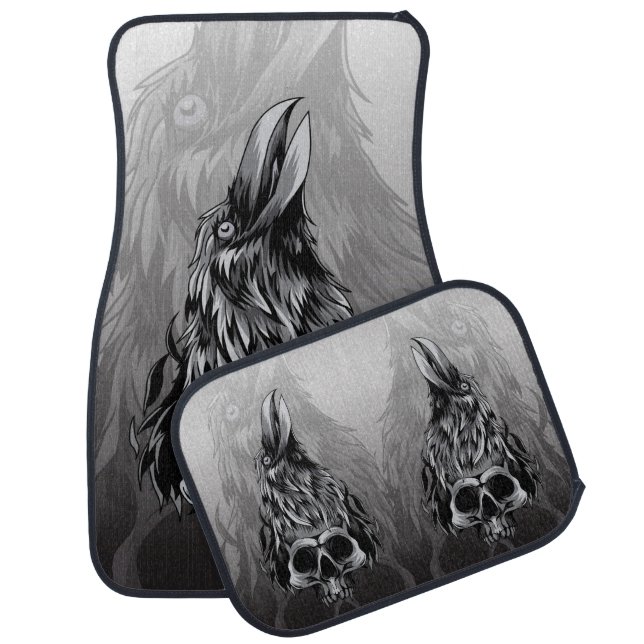 Skulls and Ravens  Car Floor Mat (Set)