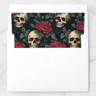 Skulls and Red Roses Envelope Liner