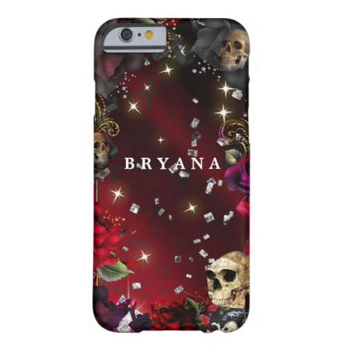Skulls and Red Roses Gothic Phone Case Cover
