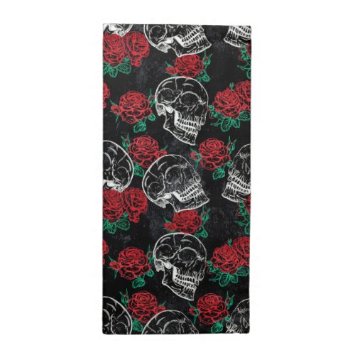Skulls and Red Roses  Modern Gothic Glam Grunge Cloth Napkin