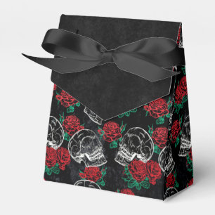 Skulls and Red Roses Modern Gothic Glam Grunge Favor Boxes