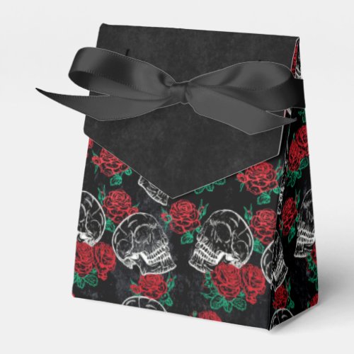 Skulls and Red Roses  Modern Gothic Glam Grunge Favor Boxes
