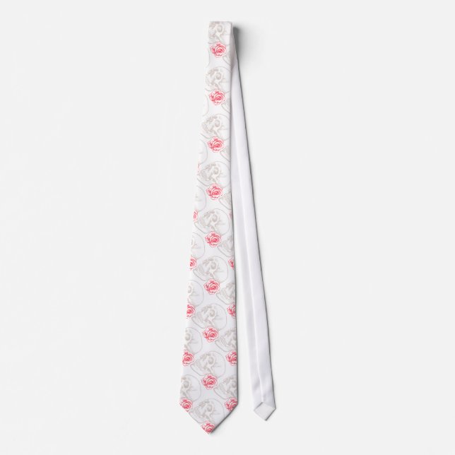 Skulls and Red Roses Neck Tie (Front)