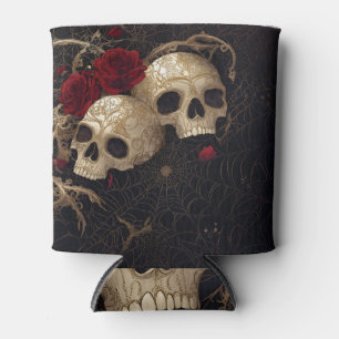 Skulls and red roses style design can cooler
