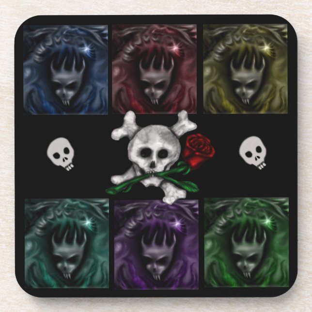 Skulls and Rose, coasters (Front)