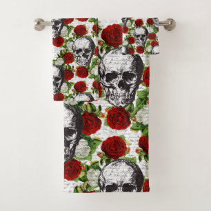 Skulls and Roses Bath Towel Set