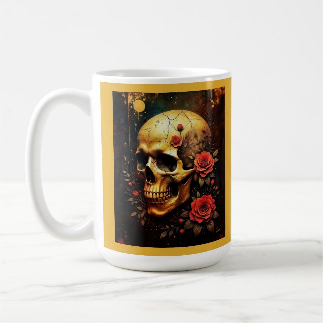 Skulls and Roses Coffee Mug (Left)
