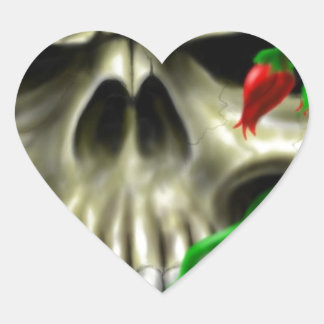 Skulls and Roses Custom Airbrush Original Artist Heart Sticker