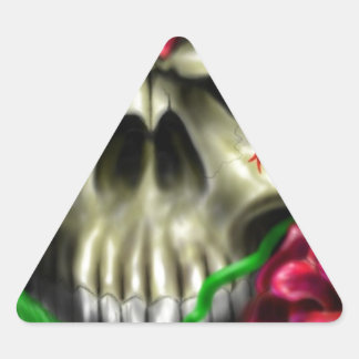 Skulls and Roses Custom Airbrush Original Artist Triangle Sticker