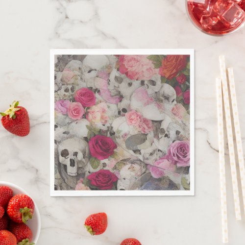 Skulls and Roses Napkins