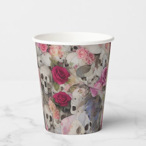 Skulls and Roses Paper Cups