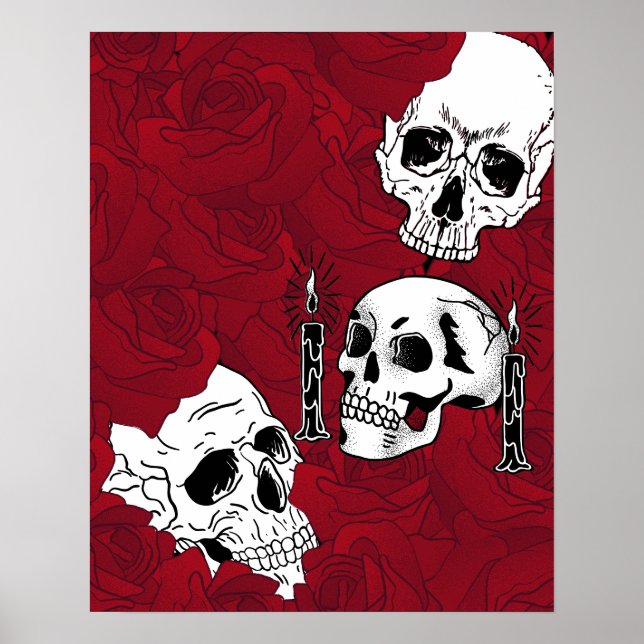 Skulls and roses poster (Front)