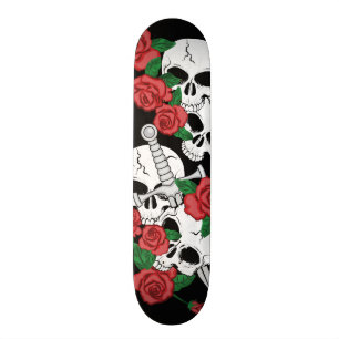 Skulls and Roses Skateboard Deck
