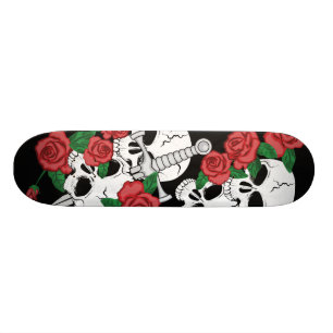 Skulls and Roses Skateboard Deck