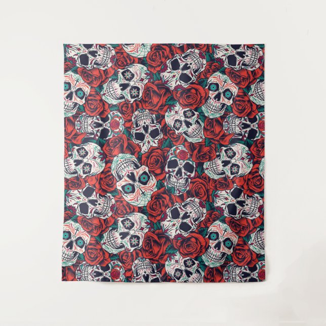Skulls and Roses Tapestry (Front)