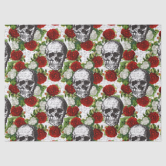 Skulls and Roses Tissue Paper