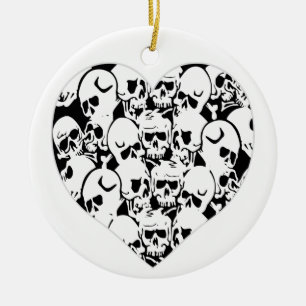 Skulls and Skulls Black Ceramic Ornament