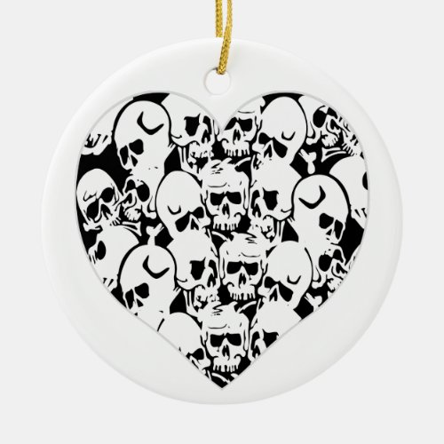 Skulls and Skulls Black Ceramic Ornament