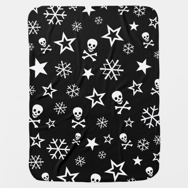 Skulls and Snowflakes Baby Blanket (Front)