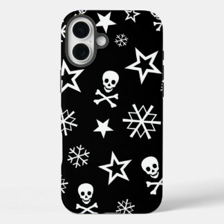 Skulls and Snowflakes iPhone 16 Plus Case