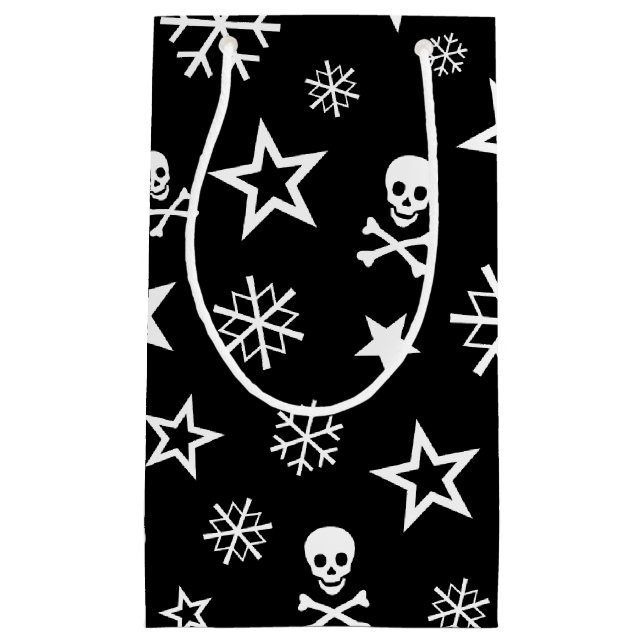 Skulls and Snowflakes Small Gift Bag (Front)