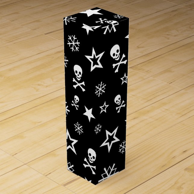 Skulls and Snowflakes Wine Gift Box (Front)
