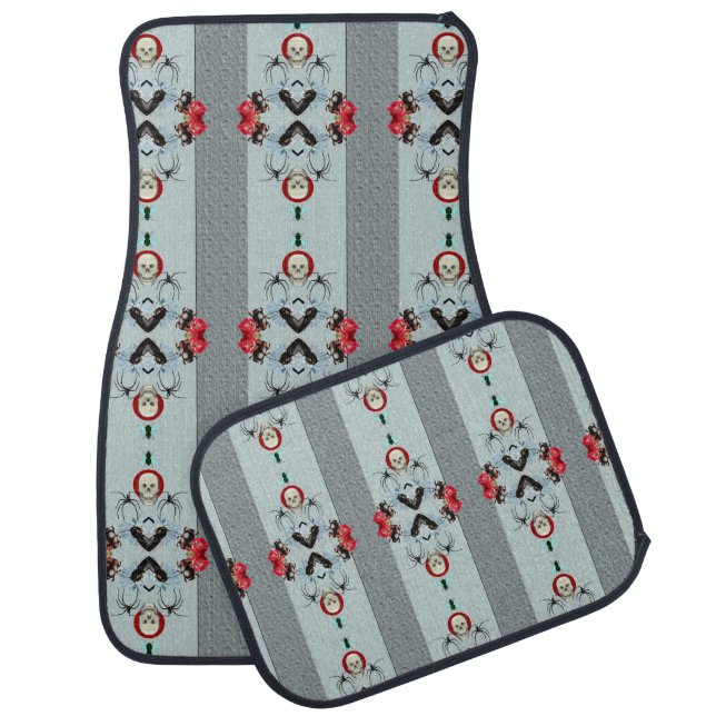 Skulls and spiders car mat set (Set)