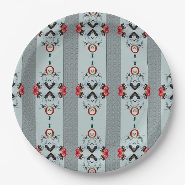 Skulls and Spiders Paper Plates (Front)