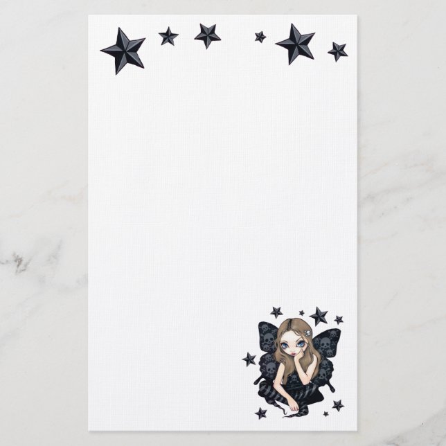 Skulls and Stars gothic fairy Stationery (Front)