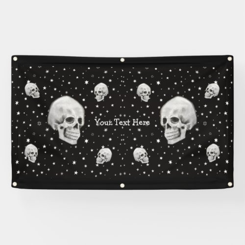 Skulls and Stars Trendy Gothic Art Banner