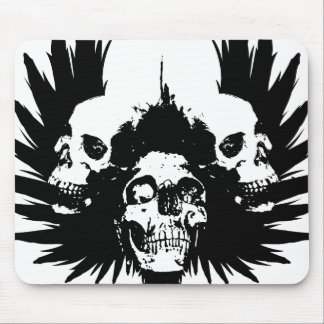Skulls and Wing - Black Mouse Pad
