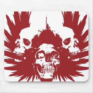 Skulls and Wing - Red Mouse Pad