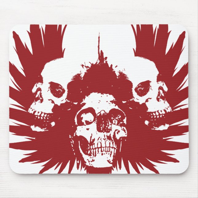 Skulls and Wing - Red Mouse Pad (Front)
