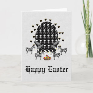 Skulls and Zebras Easter Egg Holiday Card