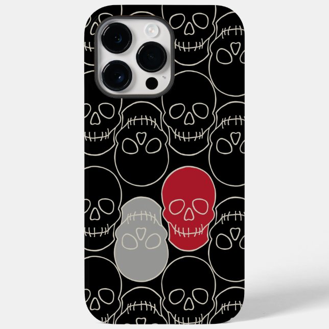 Skulls - Bat Black and Bone White Case-Mate iPhone Case (Back)